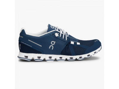 On Cloud women's running shoes, Denim/White