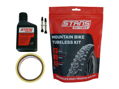 Stan's NoTubes No Tubes conversion kit for tubeless MTB tires, sealant 200 ml, tape 25 mm, valve 44 mm