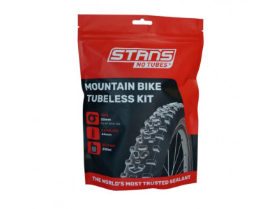 Stan's NoTubes No Tubes Tubeless MTB tube repair kit sealant 200 ml, tape 30 mm, valve 44 mm