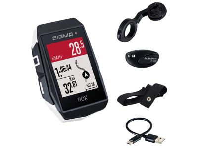 SIGMA ROX 11.1 EVO GPS cycle computer + chest strap, white