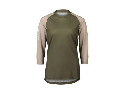 POC MTB Pure 3/4 women's jersey, epidote green/light sandstone beige