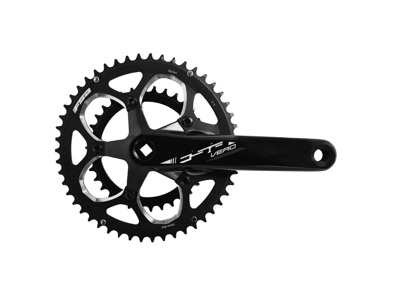 FSA Vero Pro Compact 10 / 11 Speed Road Bike Chainset - 50 / 34t - Square Taper